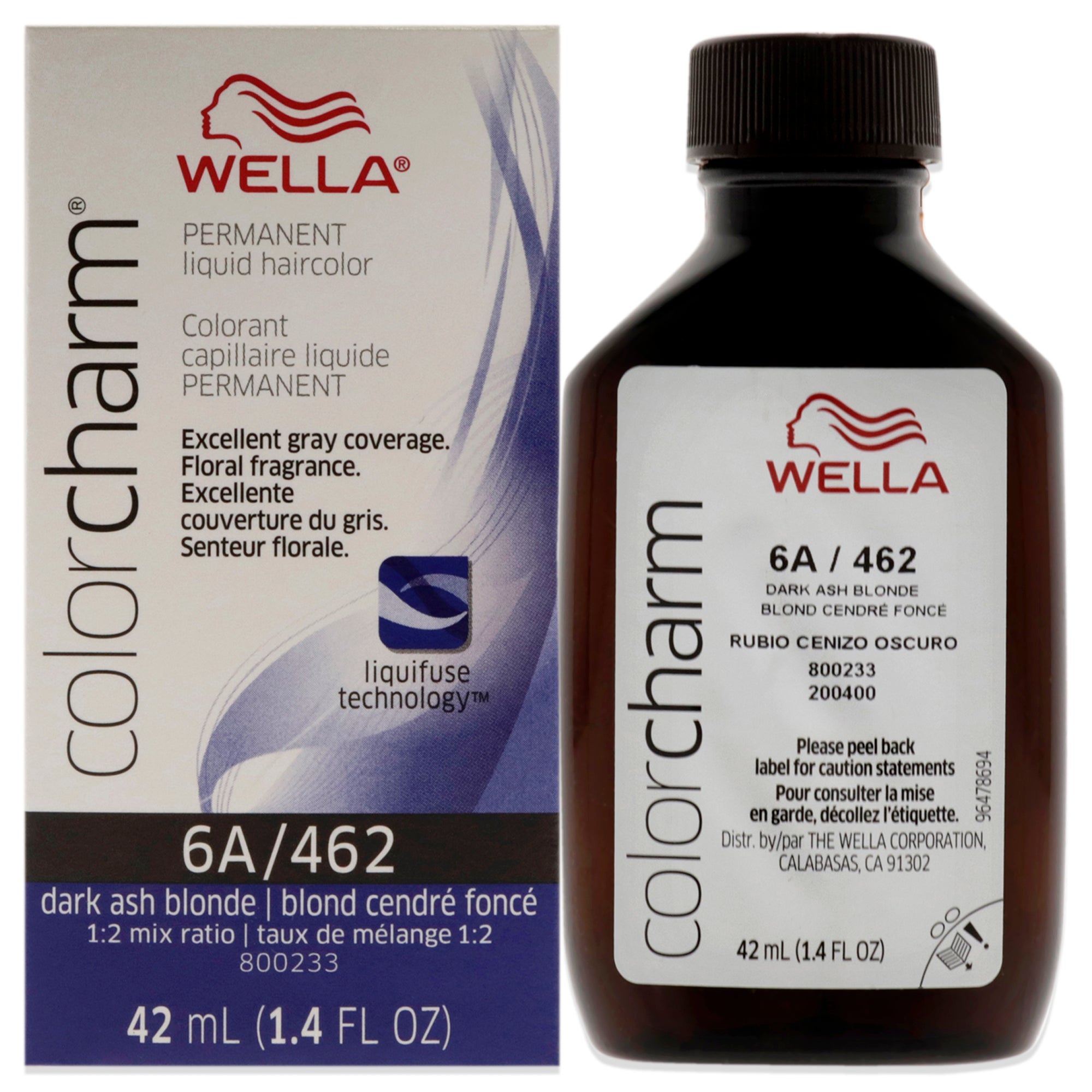 Color Charm Permanent Liquid Hair Color - 462 6A Dark Ash Blonde by Wella for Unisex - 1.42 oz Hair Color