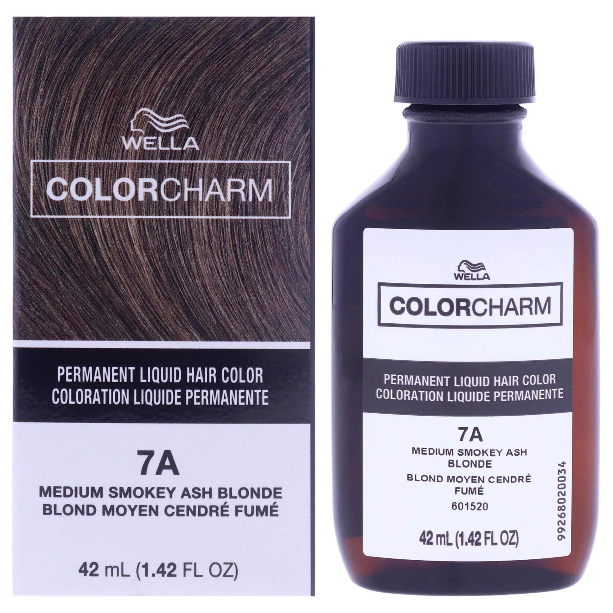 Color Charm Permanent Liquid Hair Color - 7A Medium Smoky Ash Blonde by Wella for Unisex - 1.42 oz Hair Color