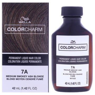 Color Charm Permanent Liquid Hair Color - 7A Medium Smoky Ash Blonde by Wella for Unisex - 1.42 oz Hair Color