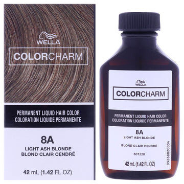Color Charm Permanent Liquid Hair Color - 8A Light Ash Blonde by Wella for Unisex - 1.42 oz Hair Color