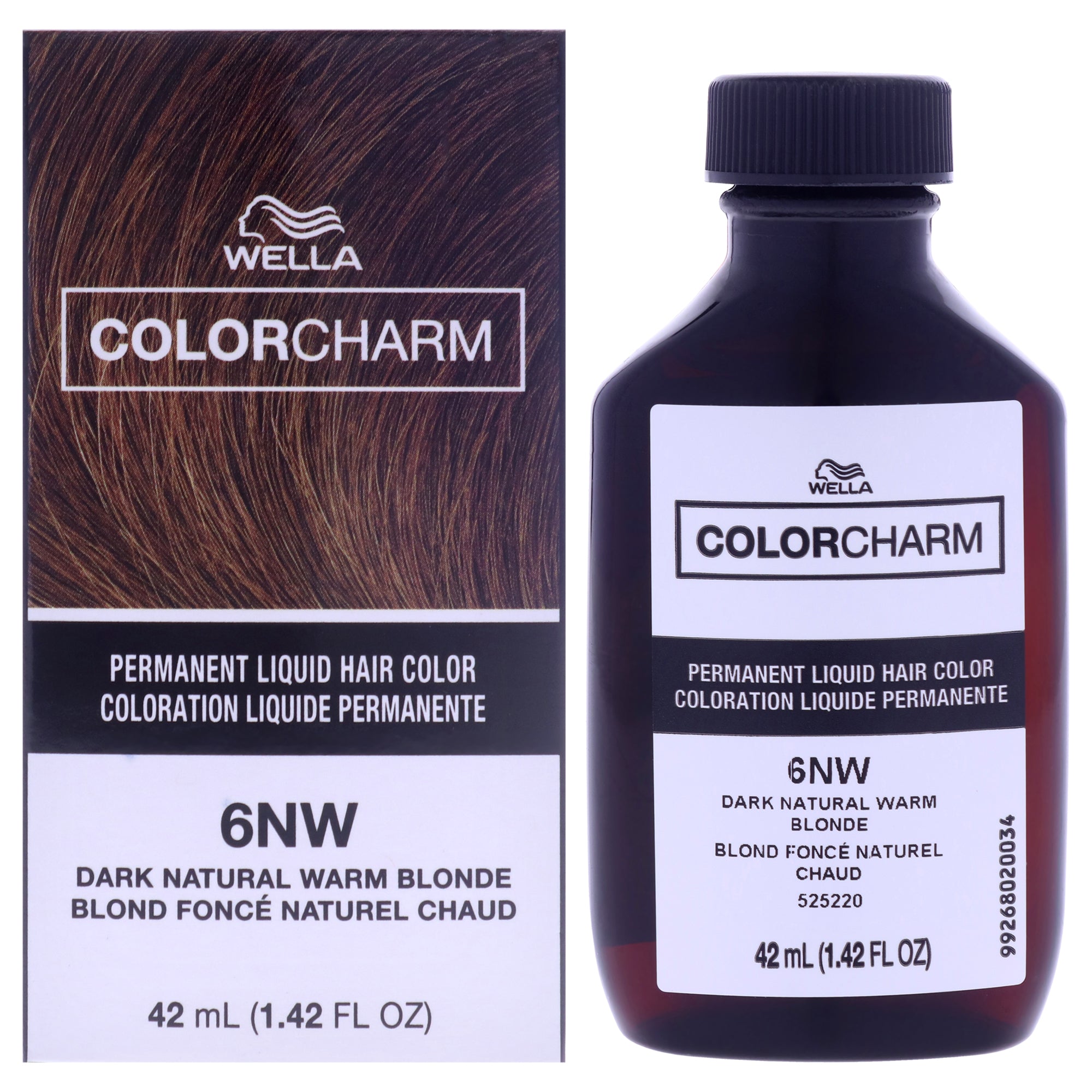 Color Charm Permanent Liquid Hair Color - 6NW Dark Natural Warm Blonde by Wella for Unisex - 1.42 oz Hair Color