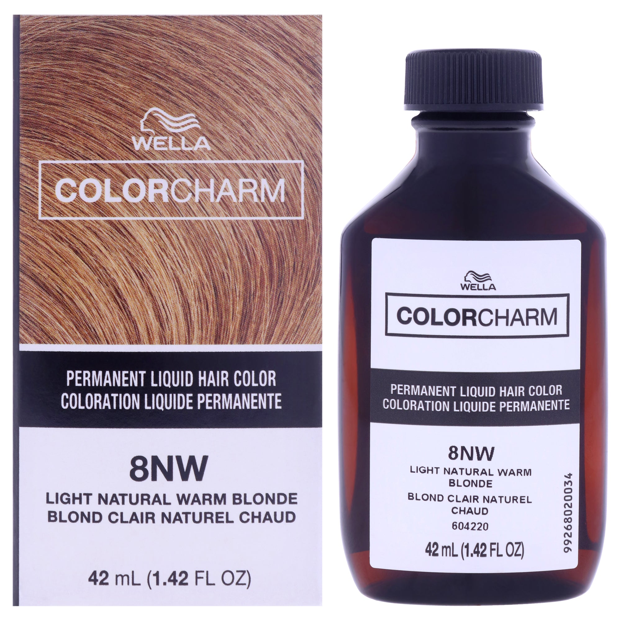 Color Charm Permanent Liquid Hair Color - 8NW Light Natural Warm Blonde by Wella for Unisex - 1.42 oz Hair Color