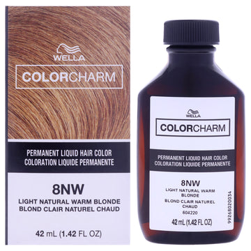 Color Charm Permanent Liquid Hair Color - 8NW Light Natural Warm Blonde by Wella for Unisex - 1.42 oz Hair Color