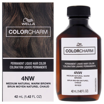 Color Charm Permanent Liquid Hair Color - 4NW Medium Natural Warm Blonde by Wella for Unisex - 1.42 oz Hair Color