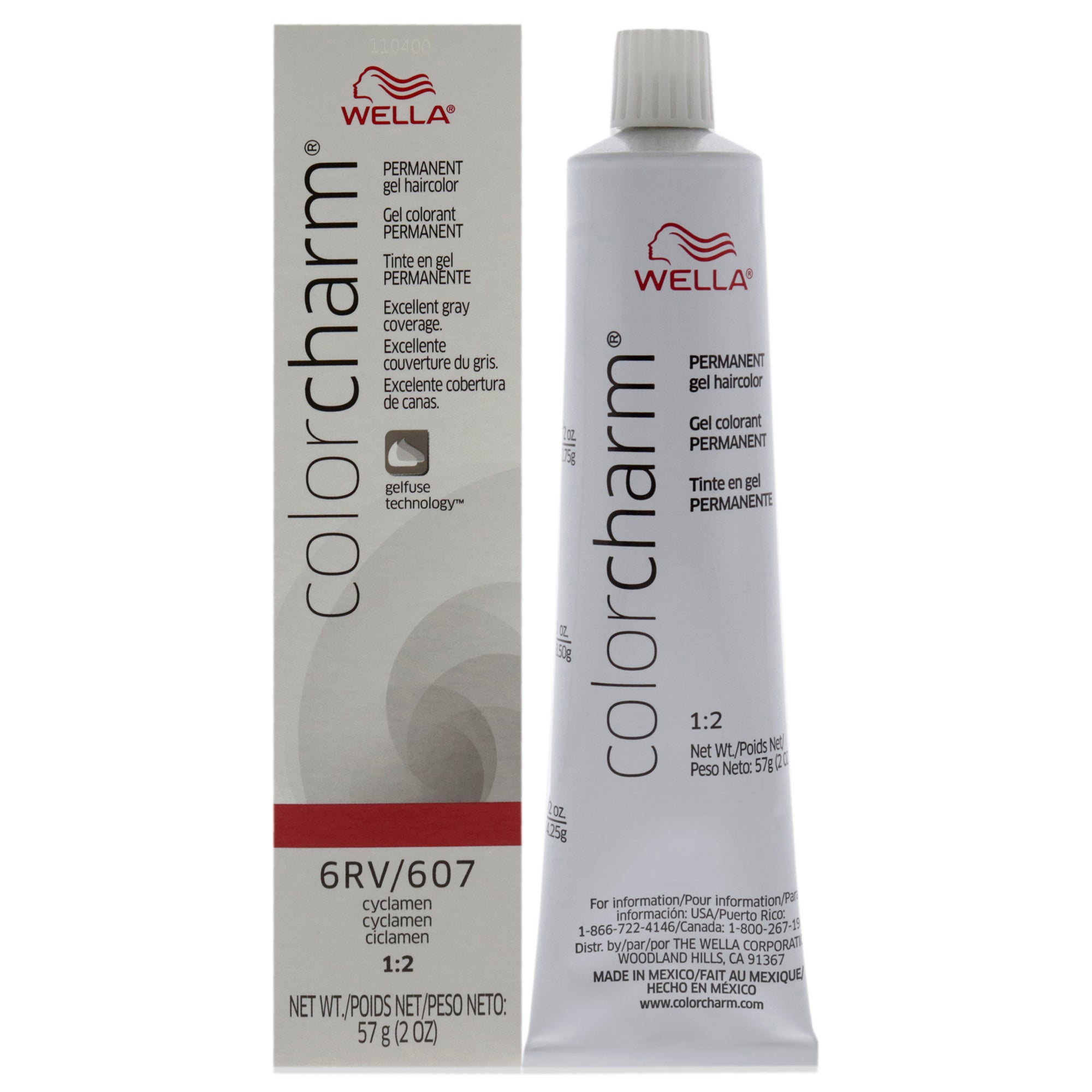 Color Charm Permanent Hair Color Gel - 6RV 607 Cyclamen by Wella for Unisex - 2 oz Hair Color