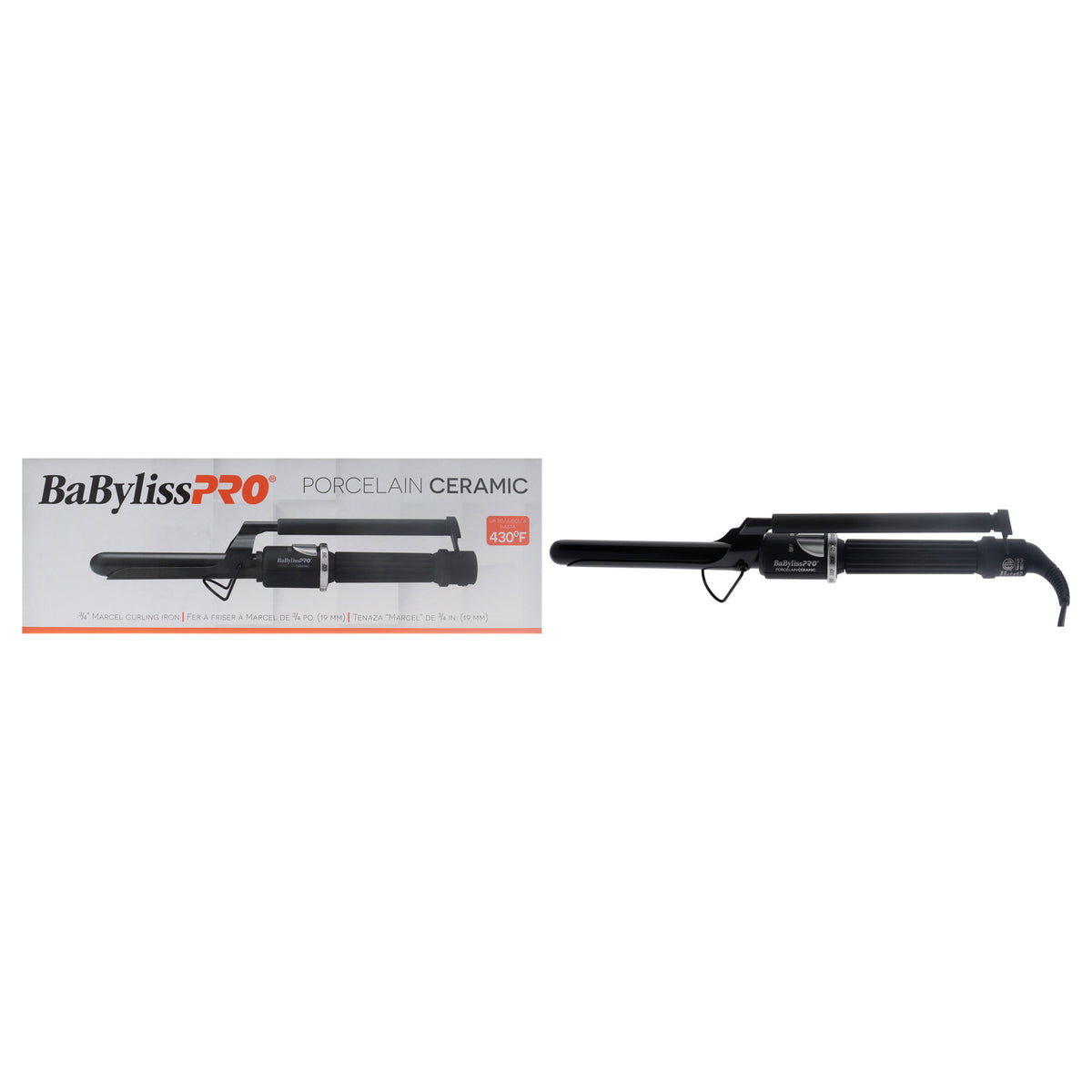 Porcelain Ceramic Marcel Curling Iron - BP75MUC - Black by BaBylissPRO for Unisex - 0.75 Inch Curling Iron