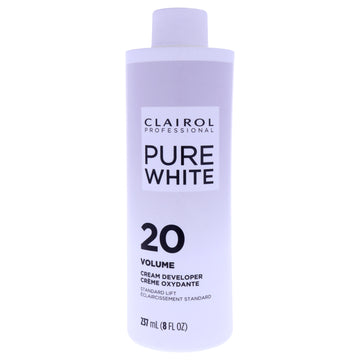 Pure White 20 Volume Cream Developer by Clairol for Unisex - 8 oz Lightener