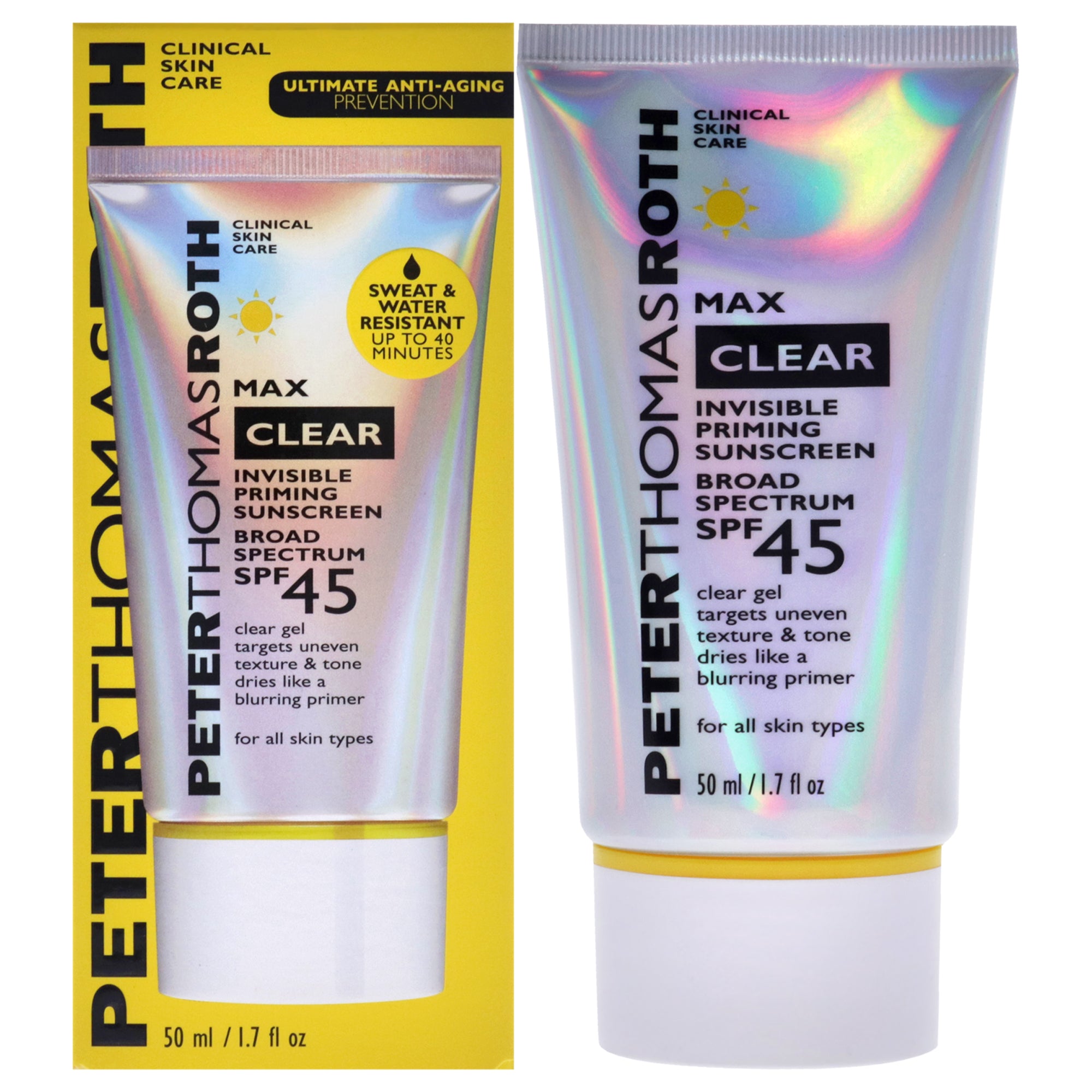 Max Clear Invisible Priming Sunscreen SPF 45 by Peter Thomas Roth for Unisex - 1.7 oz Sunscreen