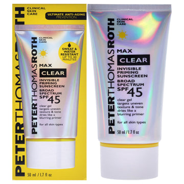 Max Clear Invisible Priming Sunscreen SPF 45 by Peter Thomas Roth for Unisex - 1.7 oz Sunscreen
