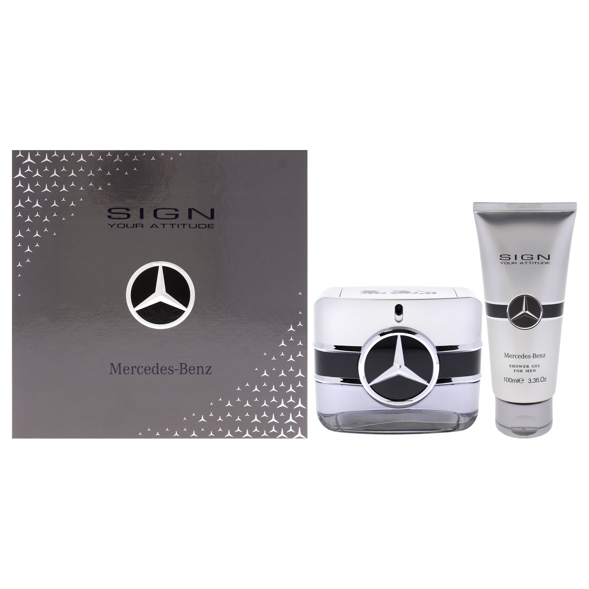 Mercedes-Benz Sign Your Attitude 2023 by Mercedes-Benz for Men - 2 Pc Gift Set 3.4oz EDT Spray, 3.3oz Shower Gel
