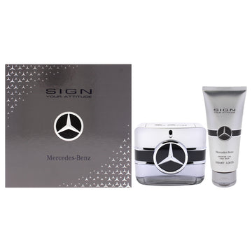Mercedes-Benz Sign Your Attitude 2023 by Mercedes-Benz for Men - 2 Pc Gift Set 3.4oz EDT Spray, 3.3oz Shower Gel
