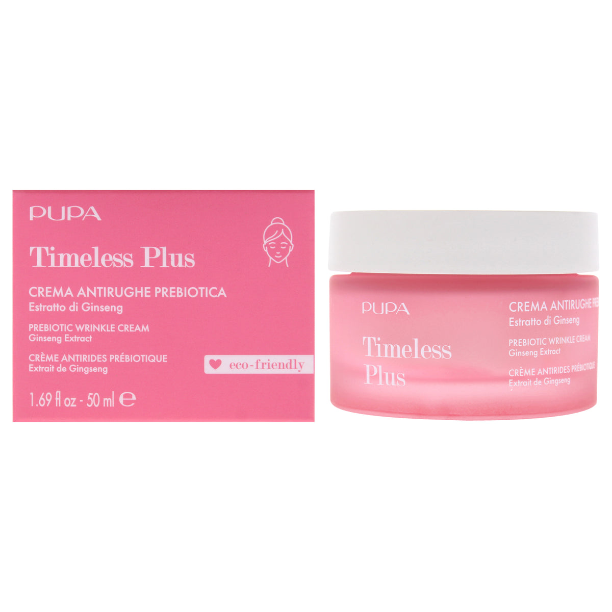 Timeless Plus Prebiotic Wrinkle Cream by Pupa Milano for Women - 1.69 oz Cream