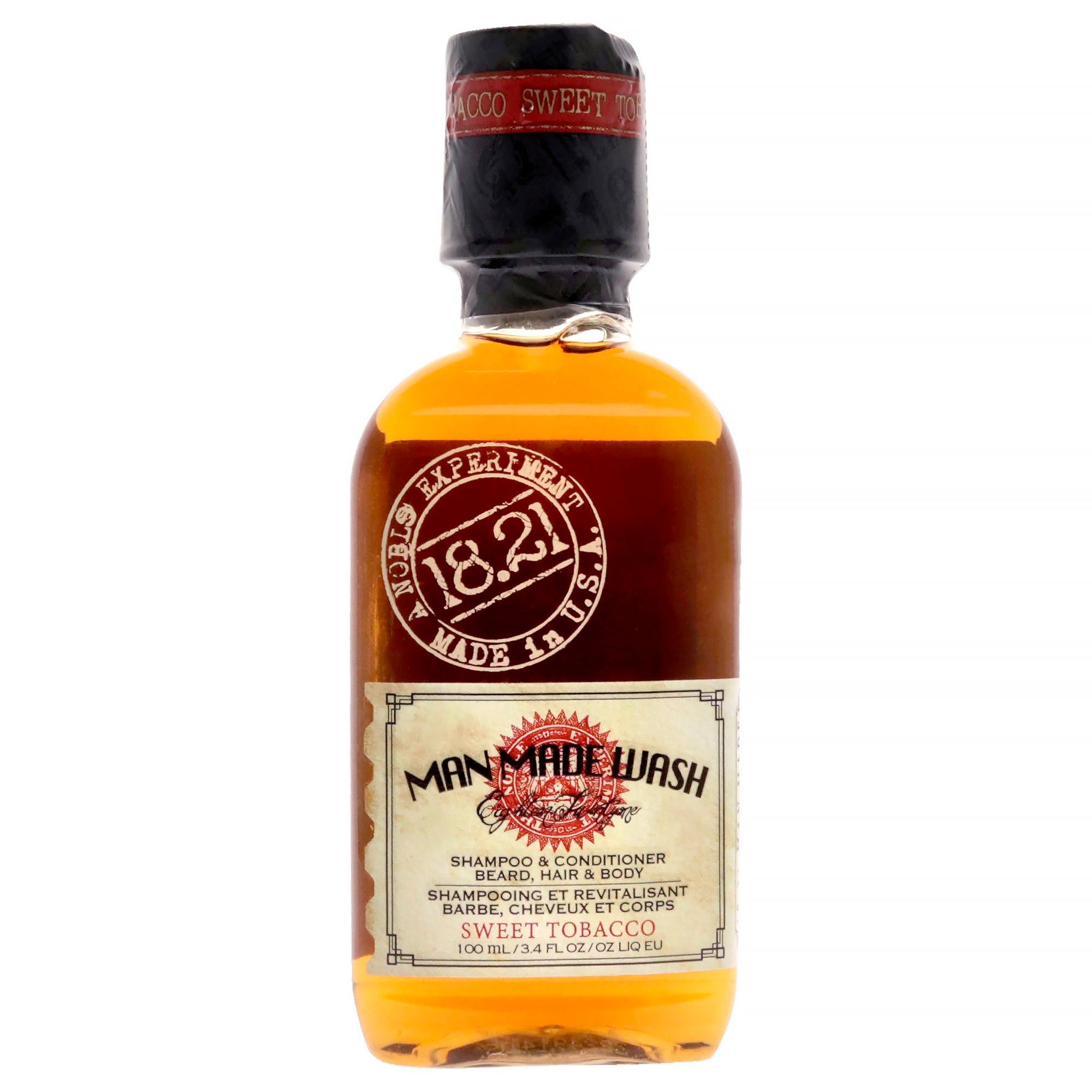 3-In-1 Man Made Wash - Sweet Tobacco by 18.21 Man Made for Men - 3.4 oz Shampoo, Conditioner and Body Wash