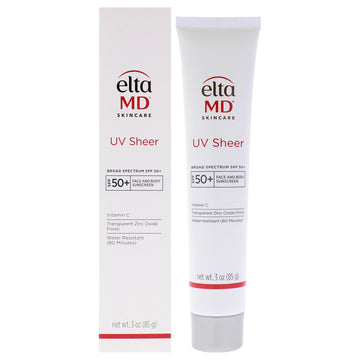 UV Sheer SPF 50 Plus by EltaMD for Unisex - 3 oz Sunscreen