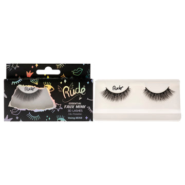Essential Faux Mink 3D Lashes - Vexing by Rude Cosmetics for Women - 1 Pair Eyelashes