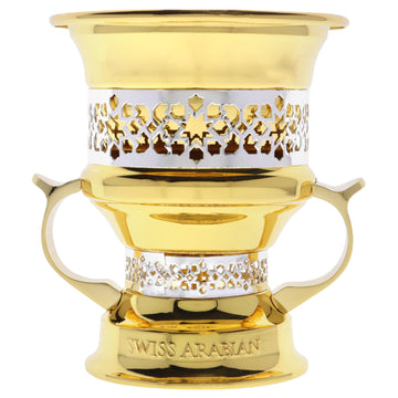 Metallic Goblet Charcoal Mubkhara Incense Burner - Small-Gold by Swiss Arabian for Unisex - 1 Pc Incense Burner