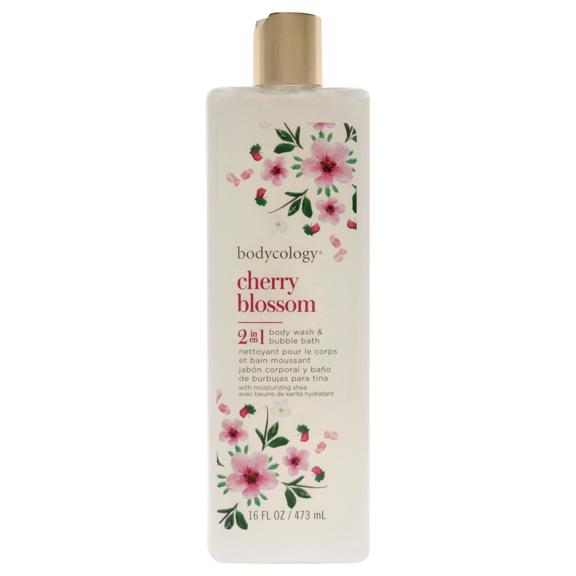 2 in 1 Body Wash and Bubble Bath - Cherry Blossom by Bodycology for Women - 16 oz Body Wash