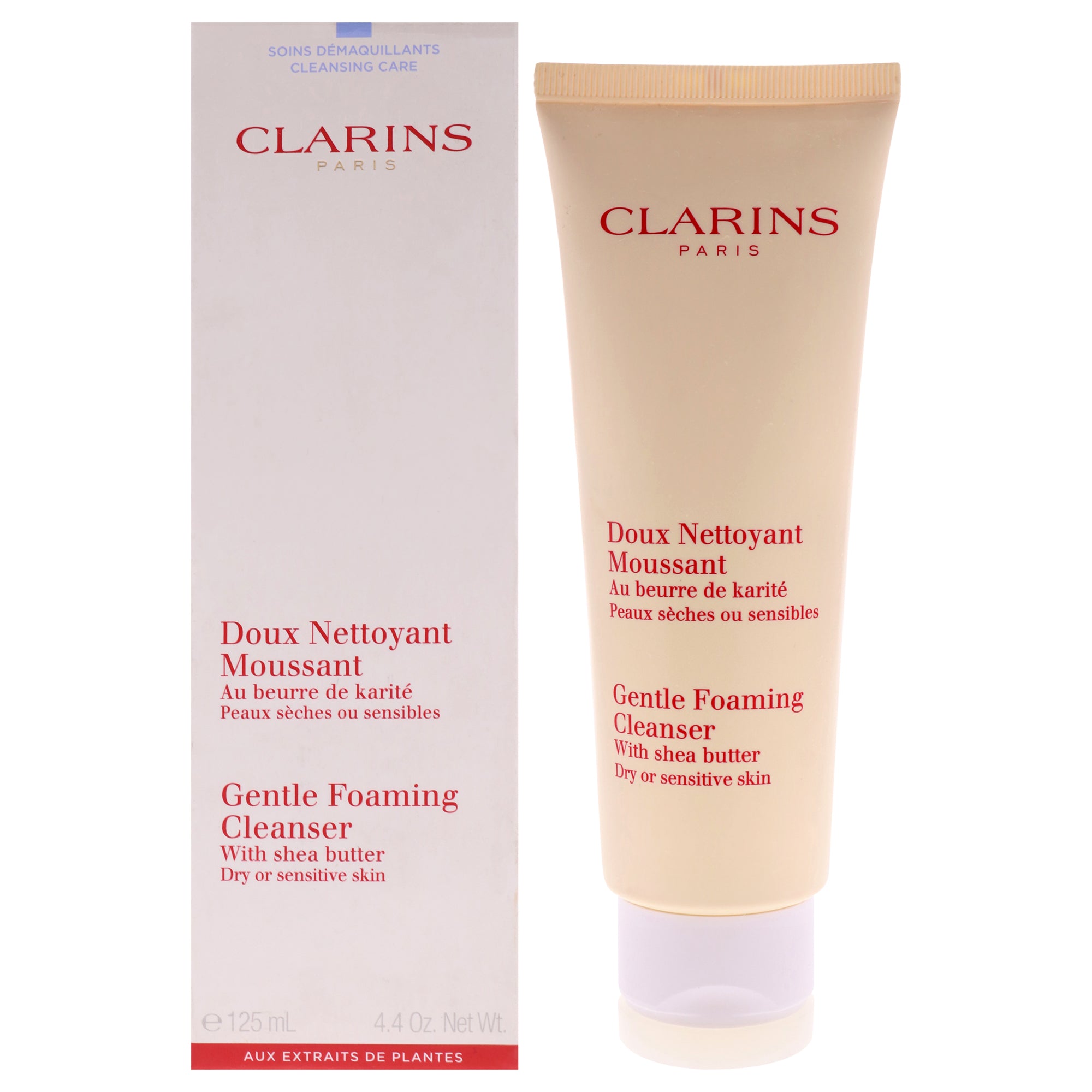 Gentle Foaming Cleanser With Shea Butter - Dry-Sensitive Skin by Clarins for Unisex - 4.4 oz Cleanser (Tester)