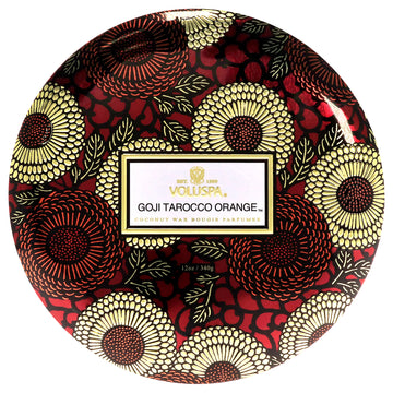 Japonica Collection 3 Wick Tin Candle - Goji Tarocco Orange by Voluspa for Unisex - 12 oz Candle
