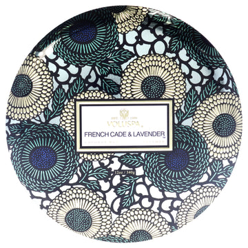 Japonica Collection 3 Wick Tin Candle - French Cade and Lavender by Voluspa for Unisex - 12 oz Candle