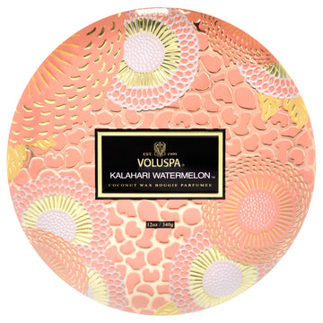 Japonica Collection 3 Wick Tin Candle - Kalahari Watermelon by Voluspa for Unisex - 12 oz Candle