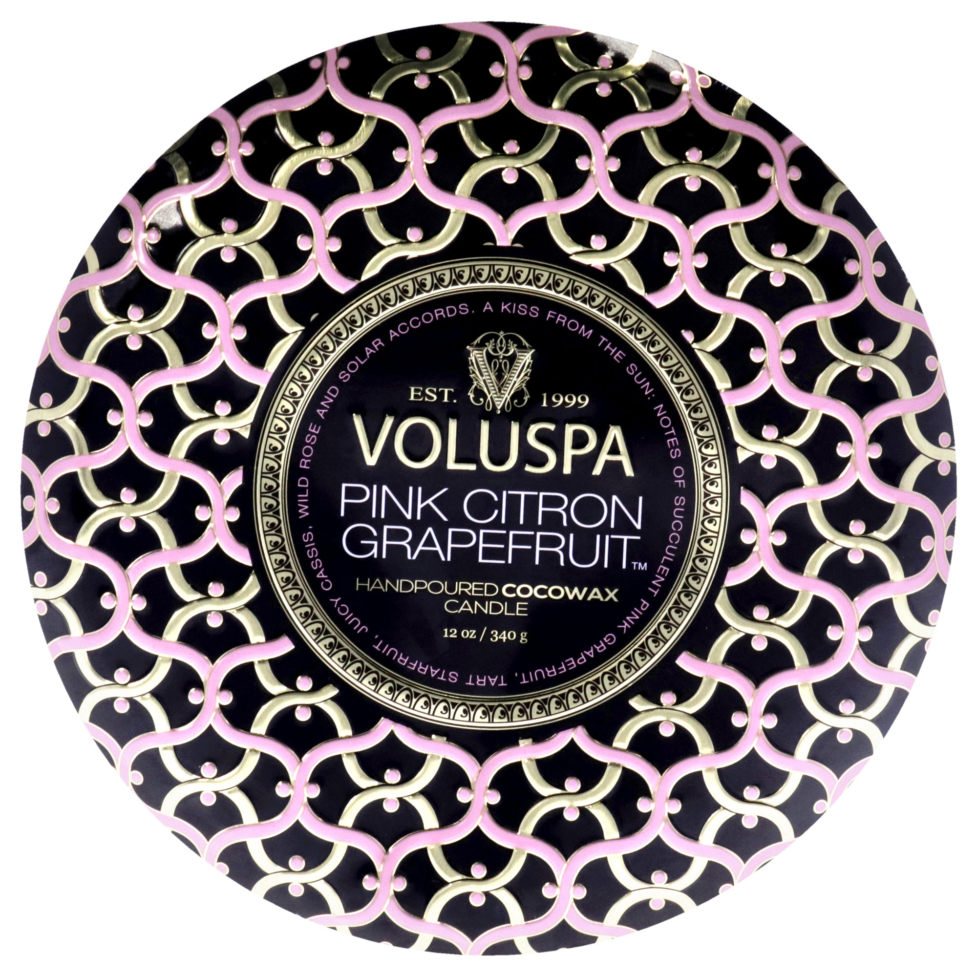 Maison Noir Collection 3 Wick Tin Candle - Pink Citron Grapefruit by Voluspa for Unisex - 12 oz Candle
