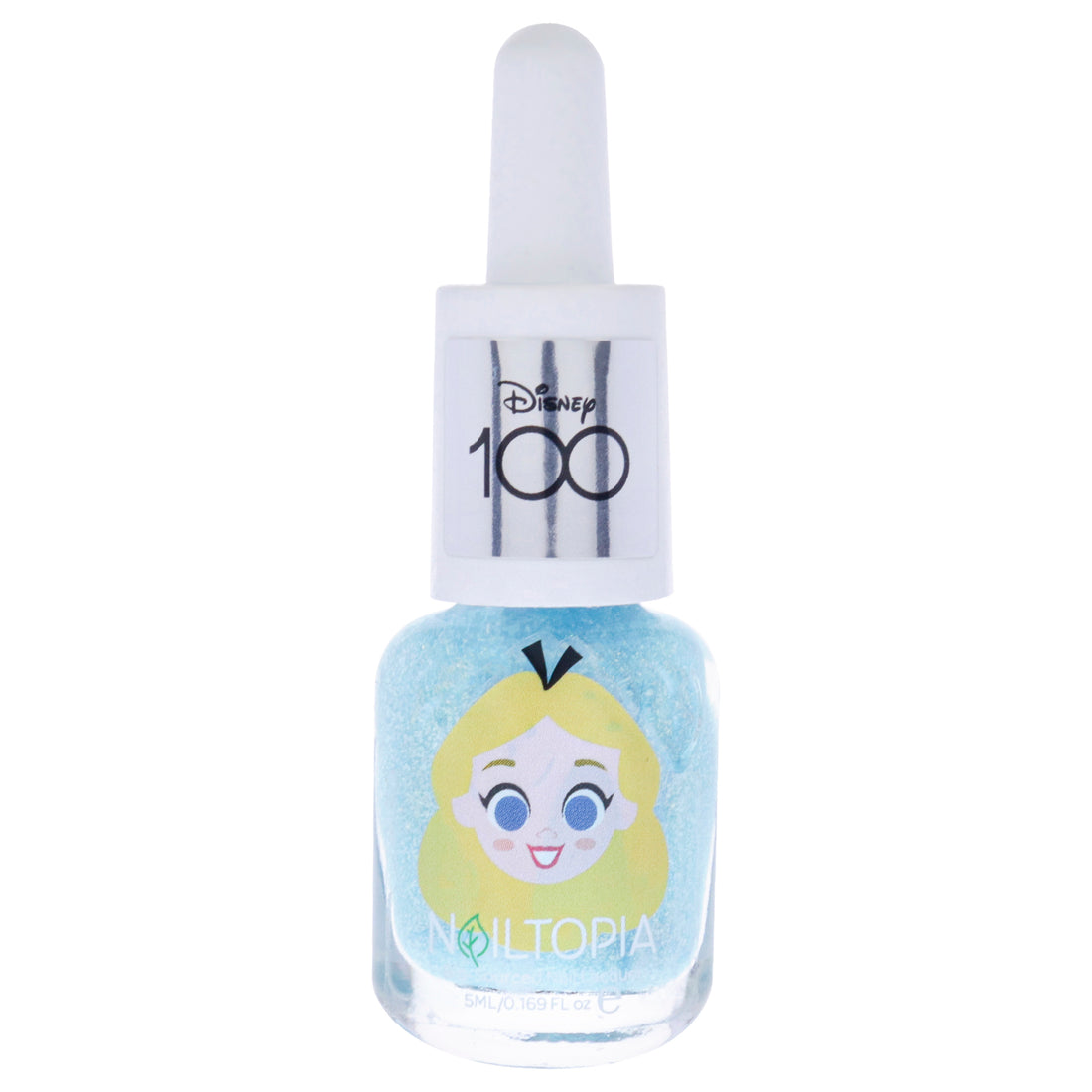 Bio-Sourced Chip Free Nail Lacquer Disney Collection Alice in Wonderland - Light Blue Glitter by Nailtopia for Women - 0.169 oz Nail Polish