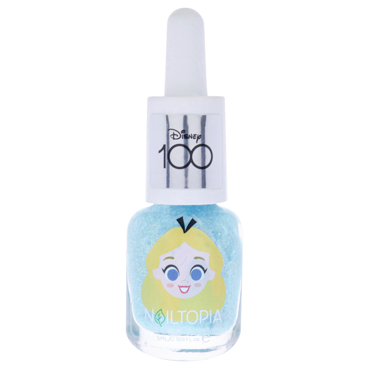 Bio-Sourced Chip Free Nail Lacquer Disney Collection Alice in Wonderland - Light Blue Glitter by Nailtopia for Women - 0.169 oz Nail Polish