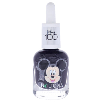 Bio-Sourced Chip Free Nail Lacquer Disney Collection Mickey Mouse - Dark Purple-Black Creme by Nailtopia for Women - 0.41 oz Nail Polish