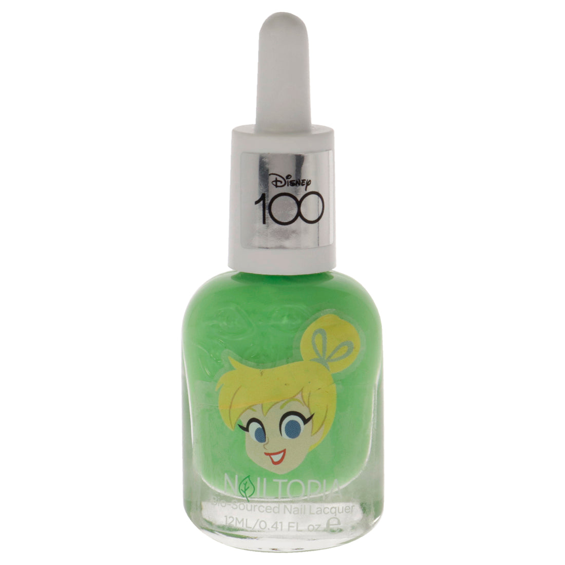 Bio-Sourced Chip Free Nail Lacquer Disney Collection Tinker Belle - Bright Lime Green Creme by Nailtopia for Women - 0.41 oz Nail Polish