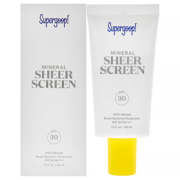 Mineral Sheer Screen SPF 30 by Supergoop for Women - 1.5 oz Sunscreen