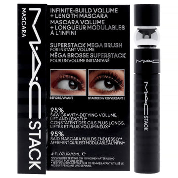 MAC Stack Superstack Mega Brush Mascara - Black by MAC for Women - 0.41 oz Mascara
