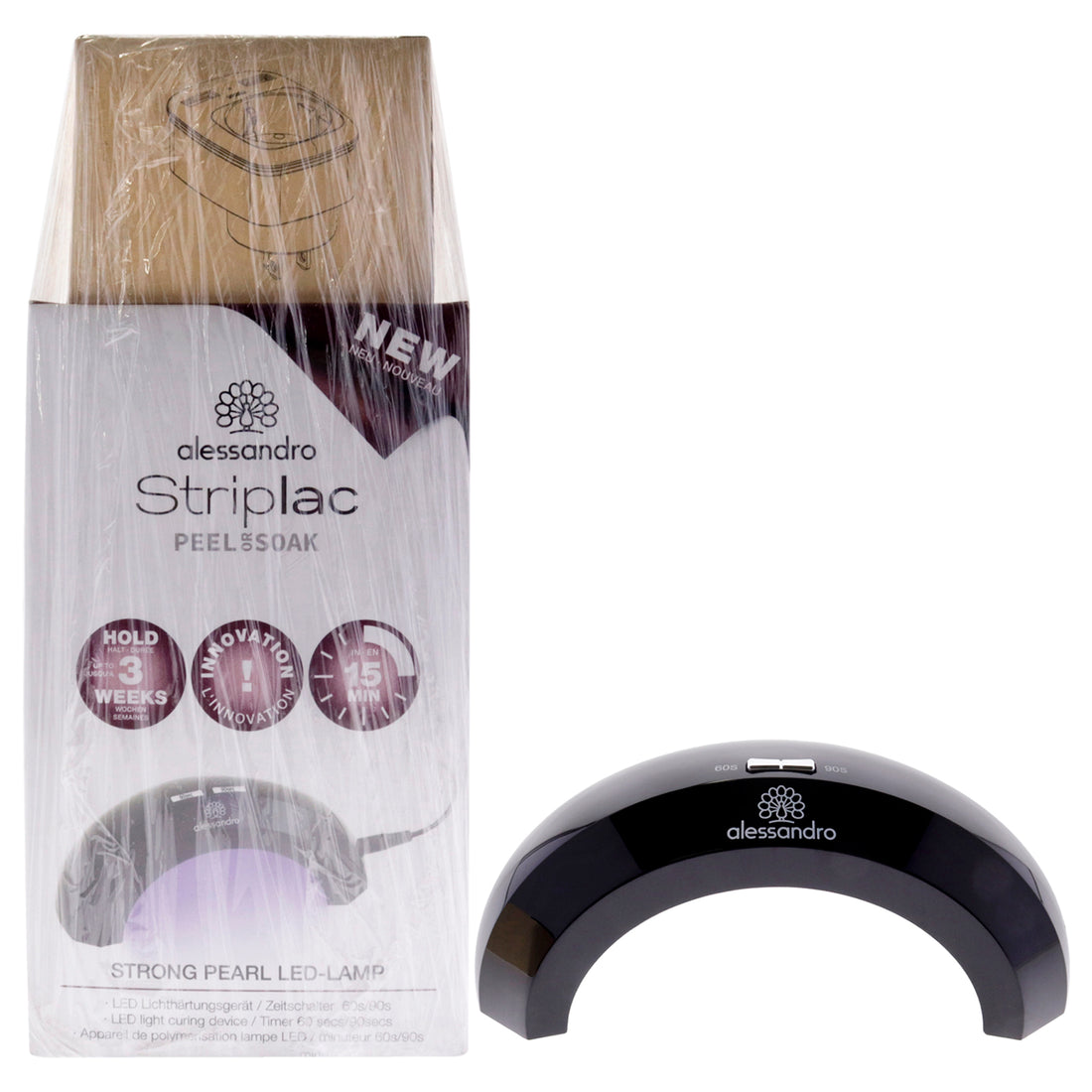 Striplac Peel or Soak Strong Pearl Led-Lamp Kit by Alessandro for Women - 2 Pc Nail Lamp, Tessan Travel Adapter