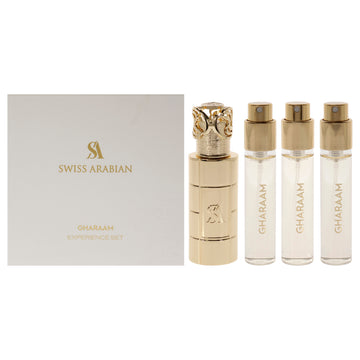 Gharaam Experience Set by Swiss Arabian for Unisex - 3 x 1 oz EDP Spray (Refill), Travel Spray Case