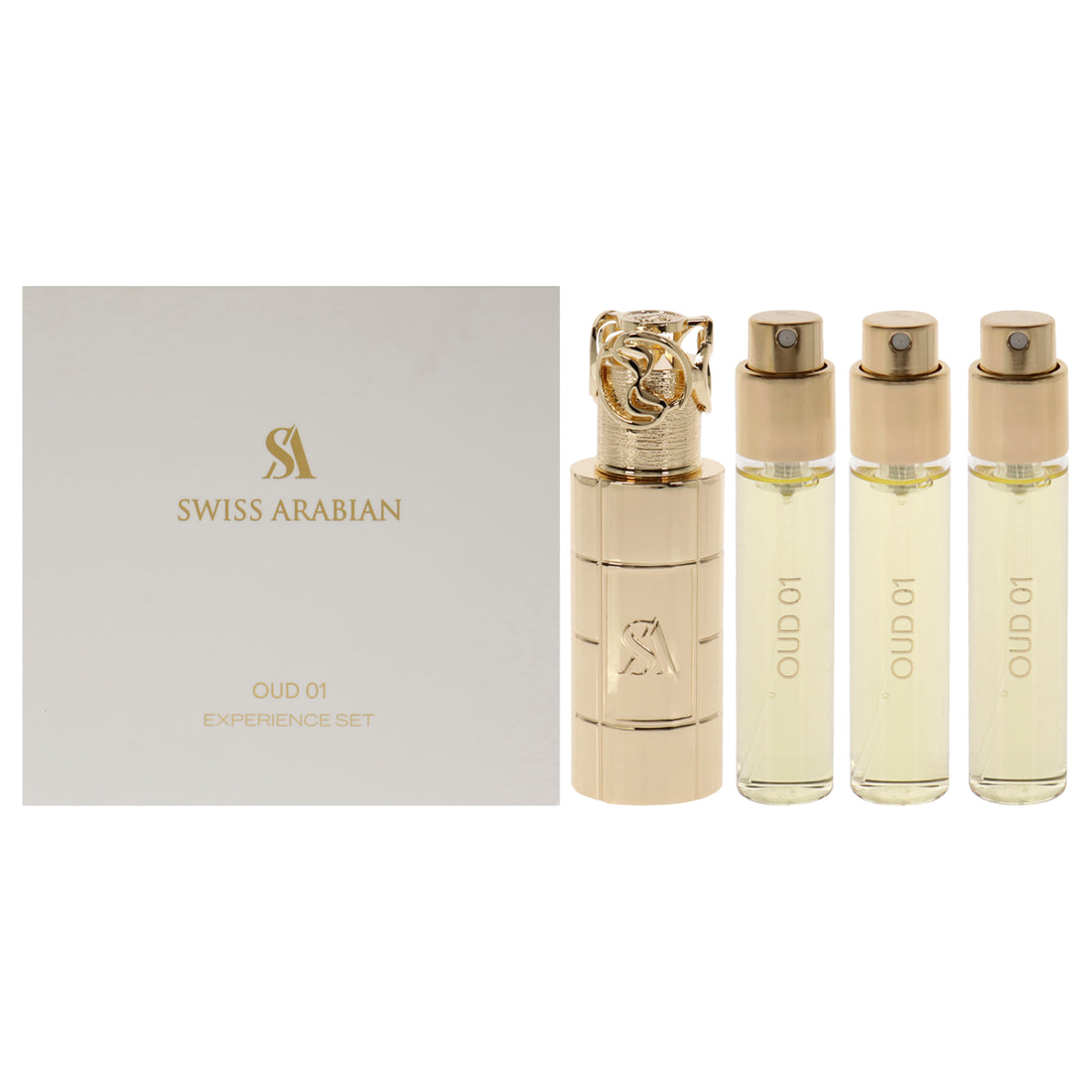 Oud 01 Trio Pack by Swiss Arabian for Unisex - 3 x 1 oz EDP Spray, Travel Spray Case