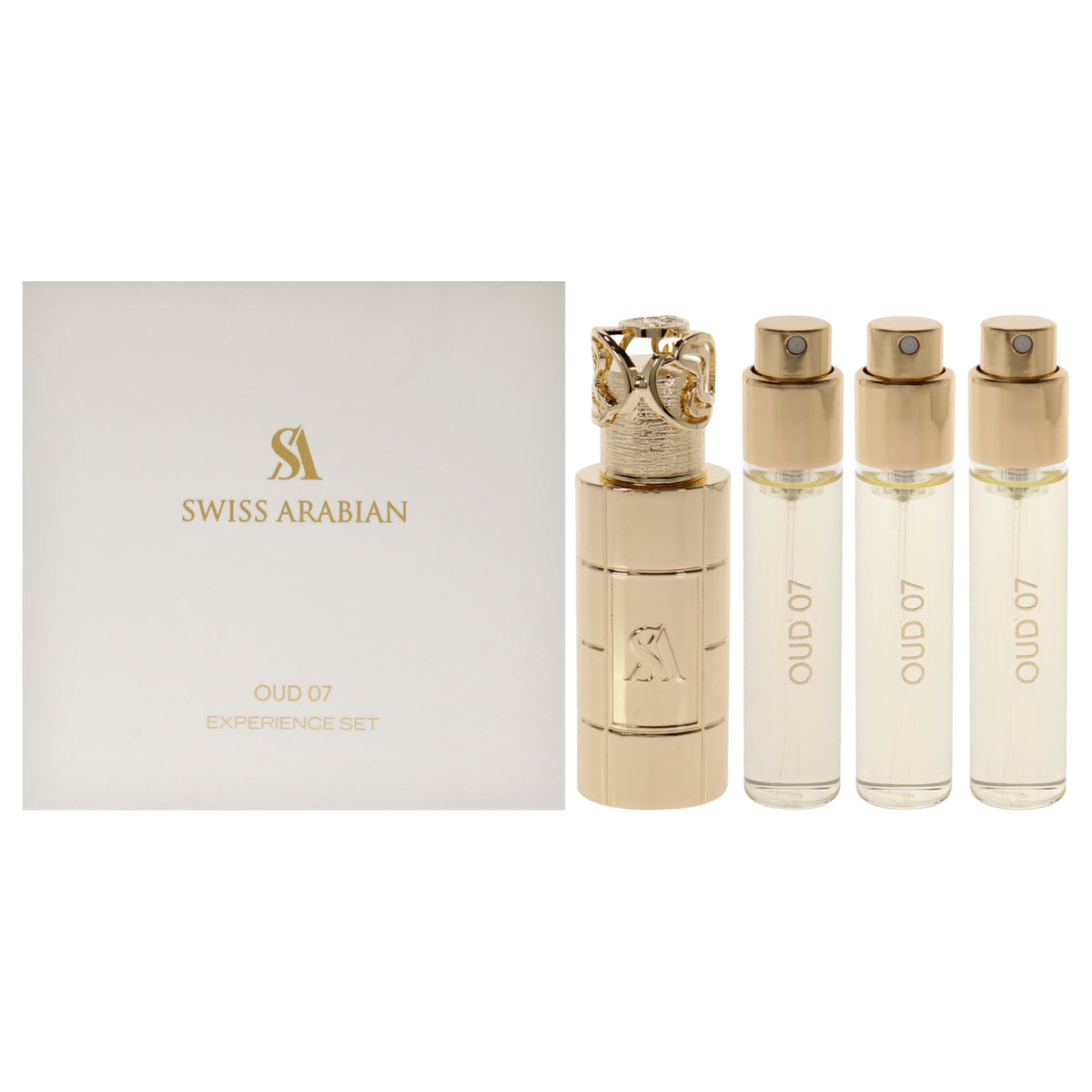 Oud 07 Trio Pack by Swiss Arabian for Unisex - 3 x 1 oz EDP Spray, Travel Spray Case