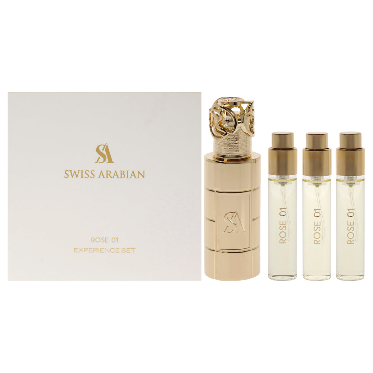 Rose 01 Trio Pack by Swiss Arabian for Unisex - 3 x 1 oz EDP Spray, Travel Spray Case
