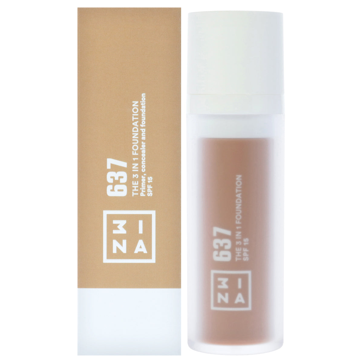 The 3 In 1 Foundation SPF 15 - 637 Sun Beige by 3INA for Women - 1.01 oz Foundation