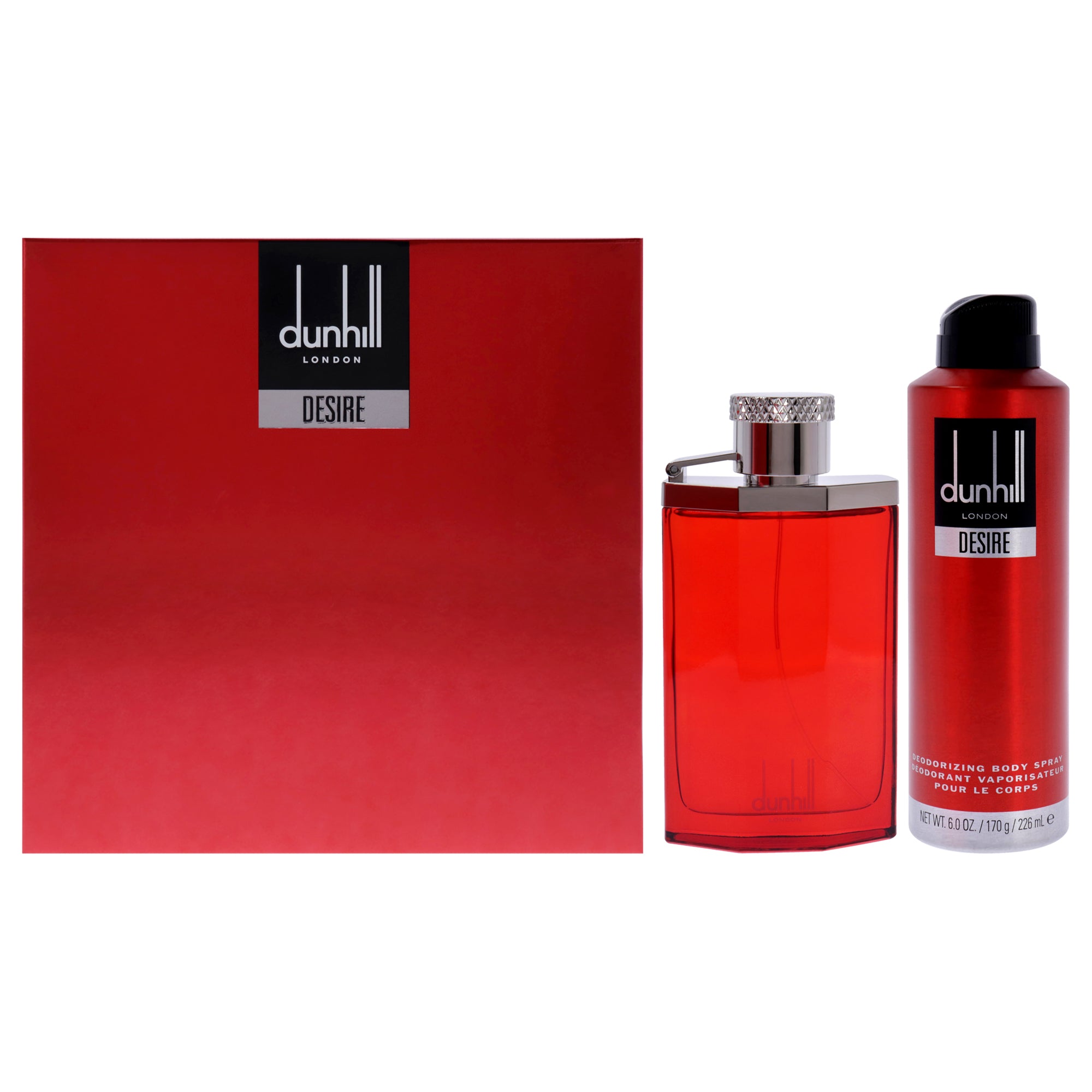 Desire Red London by Alfred Dunhill for Men - 2 Pc Gift Set 3.4oz EDT Spray, 6oz Deodorant Spray