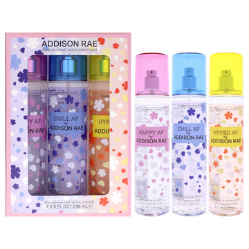 Addison Rae Set by Addison Rae for Women - 3 x 8 oz Fragrance Mist - Happy AF, Fragrance Mist - Chill AF, Fragrance Mist - Hyped AF
