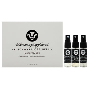 Room Fragrances Discovery Set by Schwarzlose for Unisex - 3 Pc 0.17oz Room Fragrance - Berliner Linde, 0.17oz Room Fragrance - Leder, 0.17oz Room Fragrance - Zeitgeist