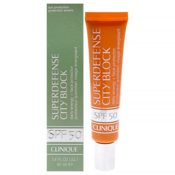 Superdefense City Block Daily Energy plus Face Protector SPF 50 by Clinique for Women - 1.4 oz Sunscreen