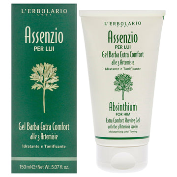 Extra Comfort Shaving Gel - Absinthium by LErbolario for Men - 5.07 oz Shave Gel