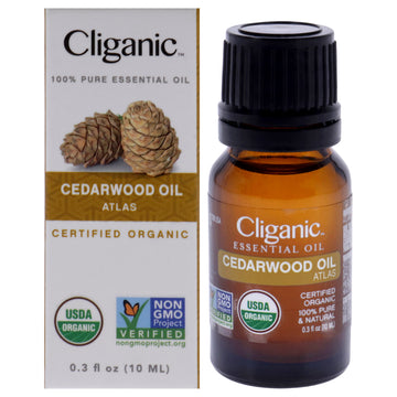 Organic Cedarwood by Cliganic for Unisex - 0.33 oz Oil
