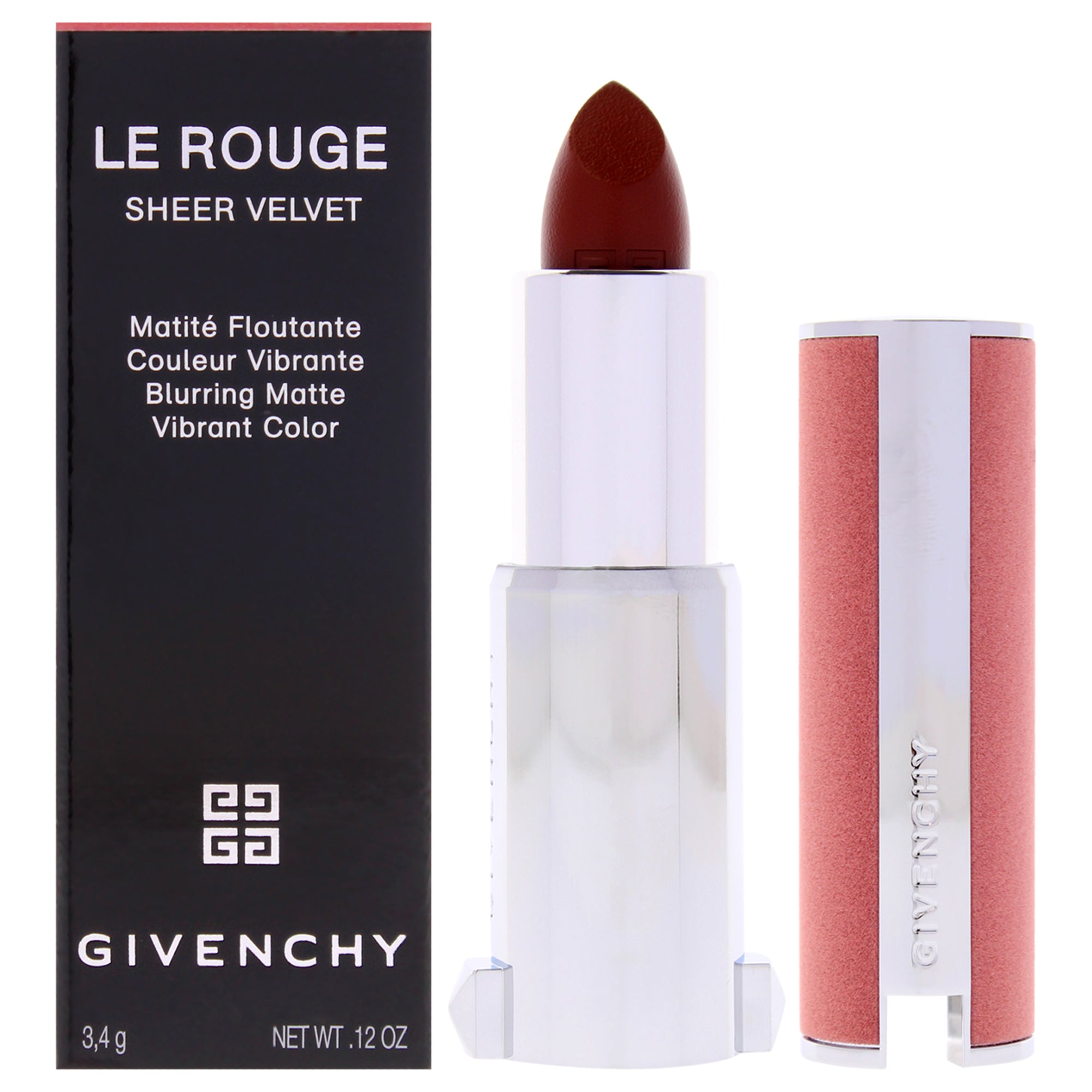 Le Rouge Sheer Velvet Matte Lipstick - 50 Brun Acajou by Givenchy for Women - 0.12 oz Lipstick (Refillable)