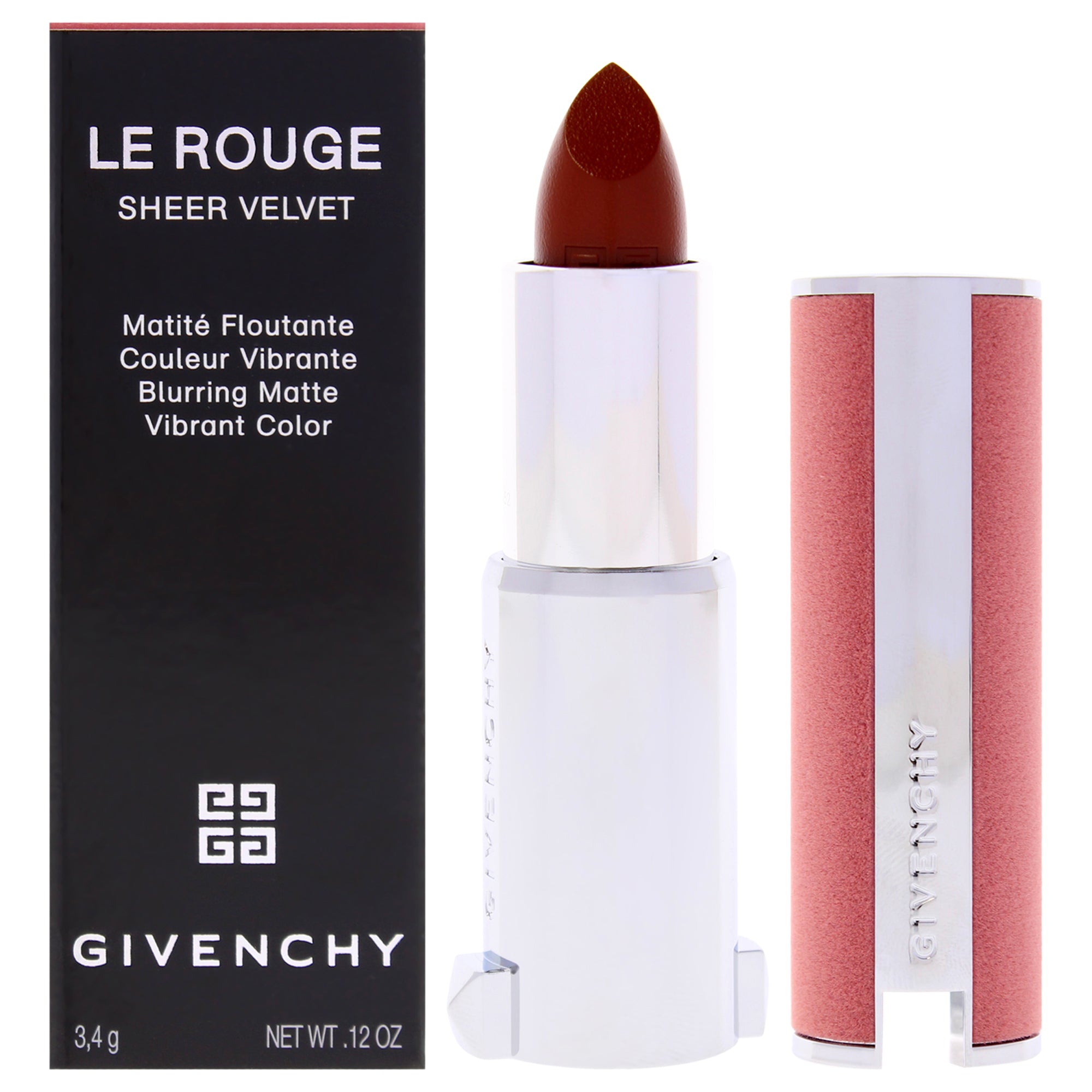 Le Rouge Sheer Velvet Matte Lipstick - 52 Brun Epice by Givenchy for Women - 0.12 oz Lipstick (Refillable)