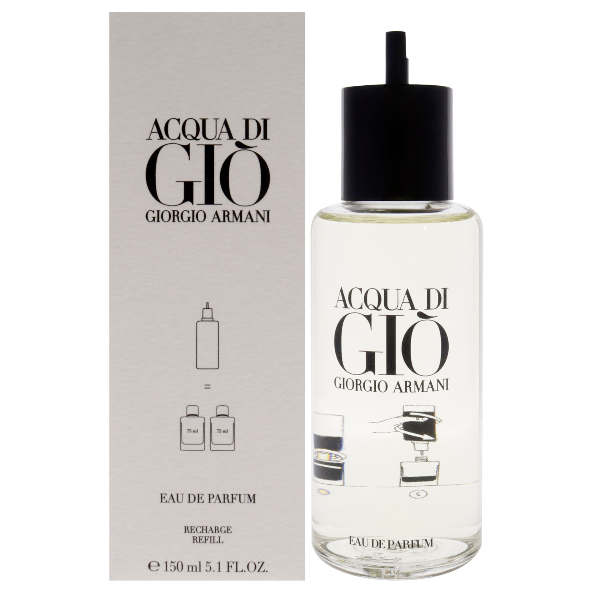 Acqua Di Gio by Giorgio Armani for Men - 5.1 oz EDP Spray (Refill)