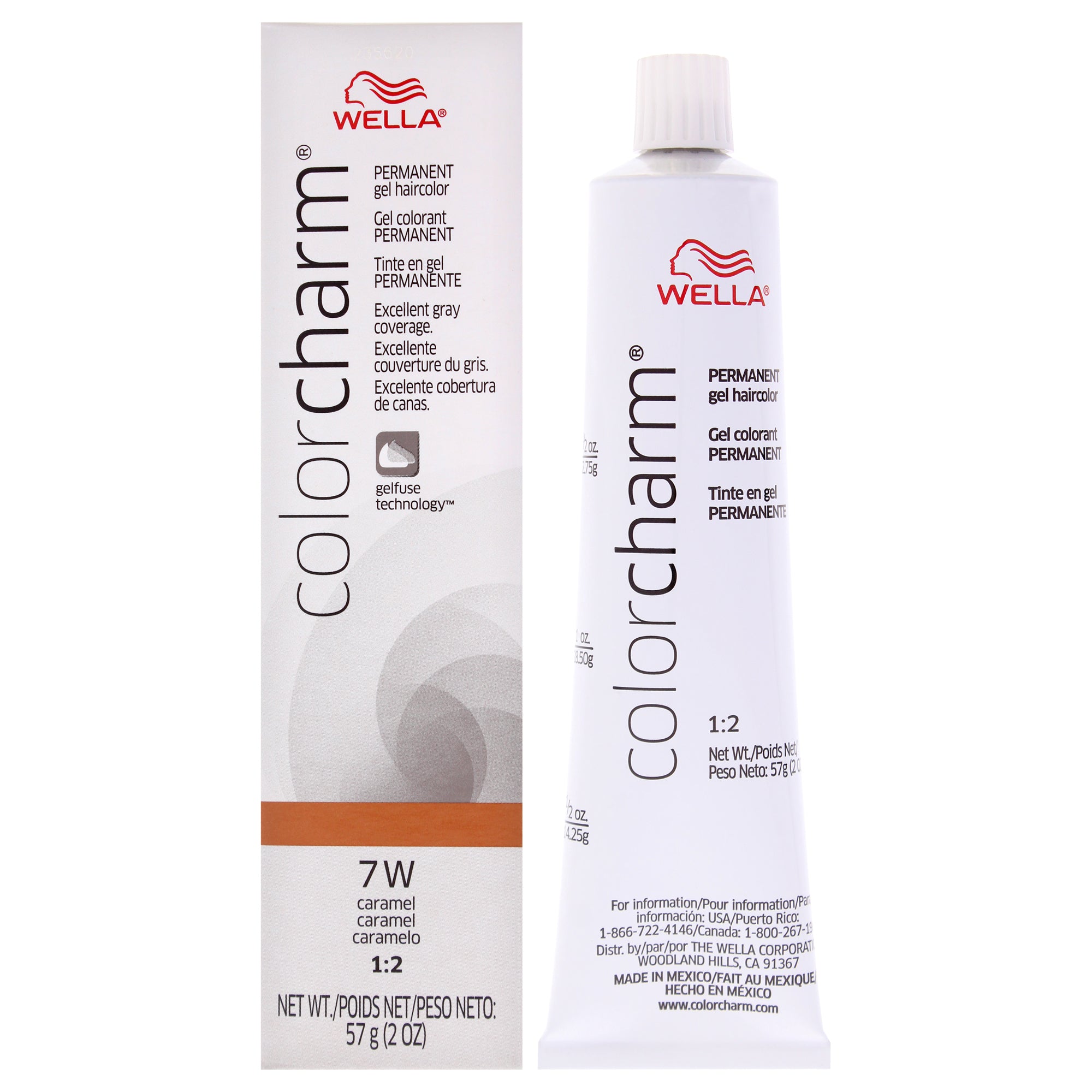 Color Charm Permanent Hair Color Gel - 7W Caramel by Wella for Women - 2 oz Hair Color