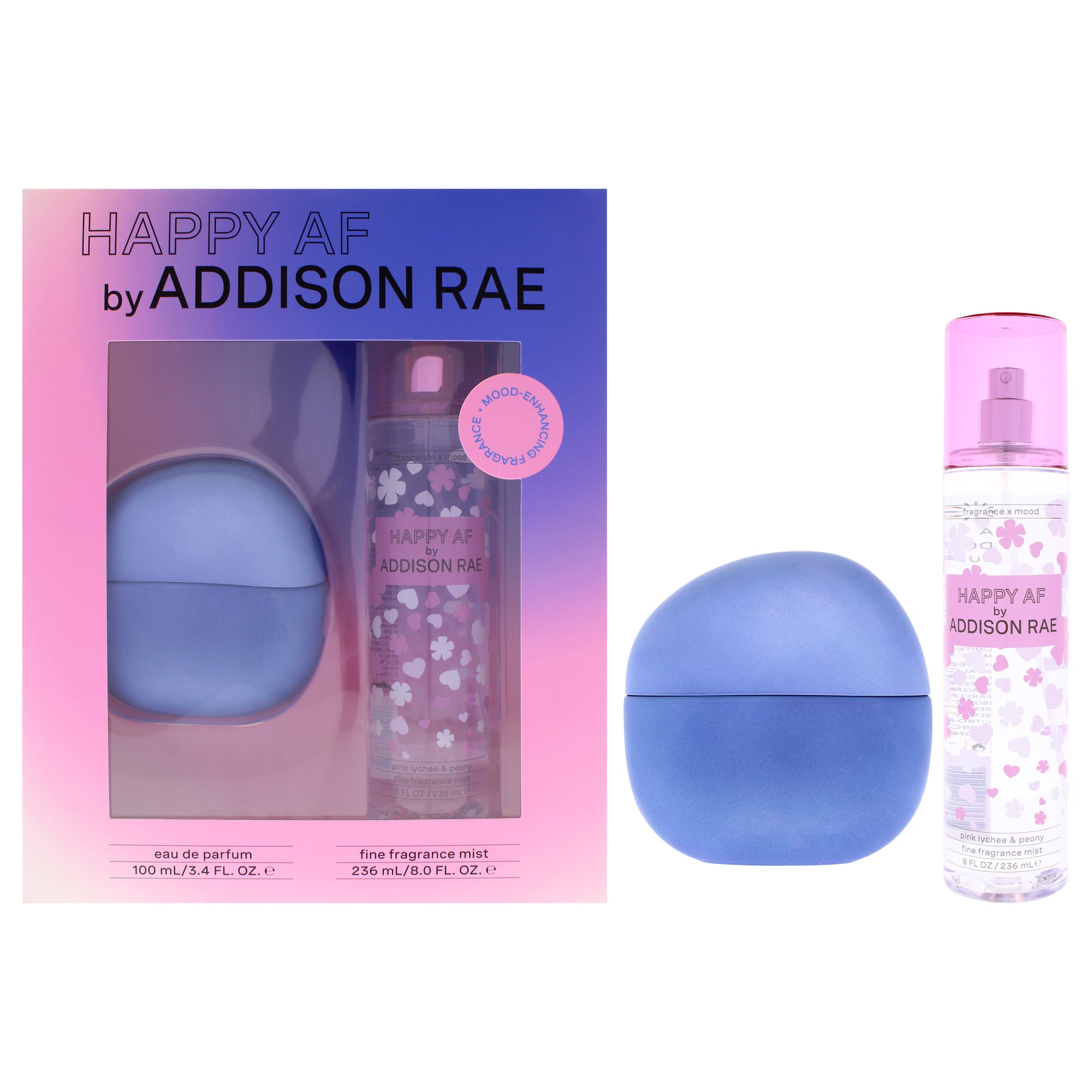 Happy AF by Addison Rae for Women - 2 Pc Gift Set 3.4oz EDP Spray, 8oz Fragrance Mist