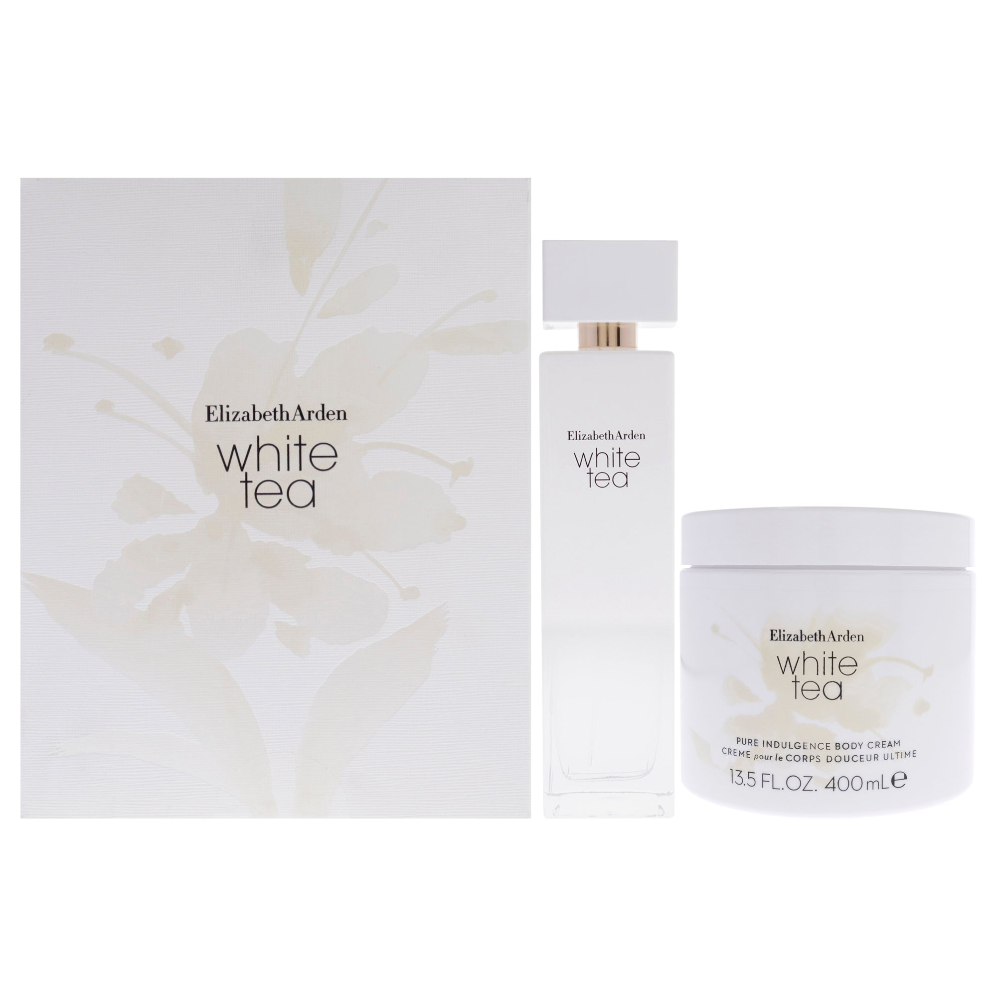 White Tea by Elizabeth Arden for Women - 2 Pc Gift Set 3.3oz EDT Spray, 13.5oz Body Cream